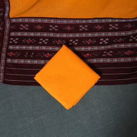 Sambalpuri Ikat Cotton Unstitched Dress Material: Kurta, Bottom with Dupatta 01