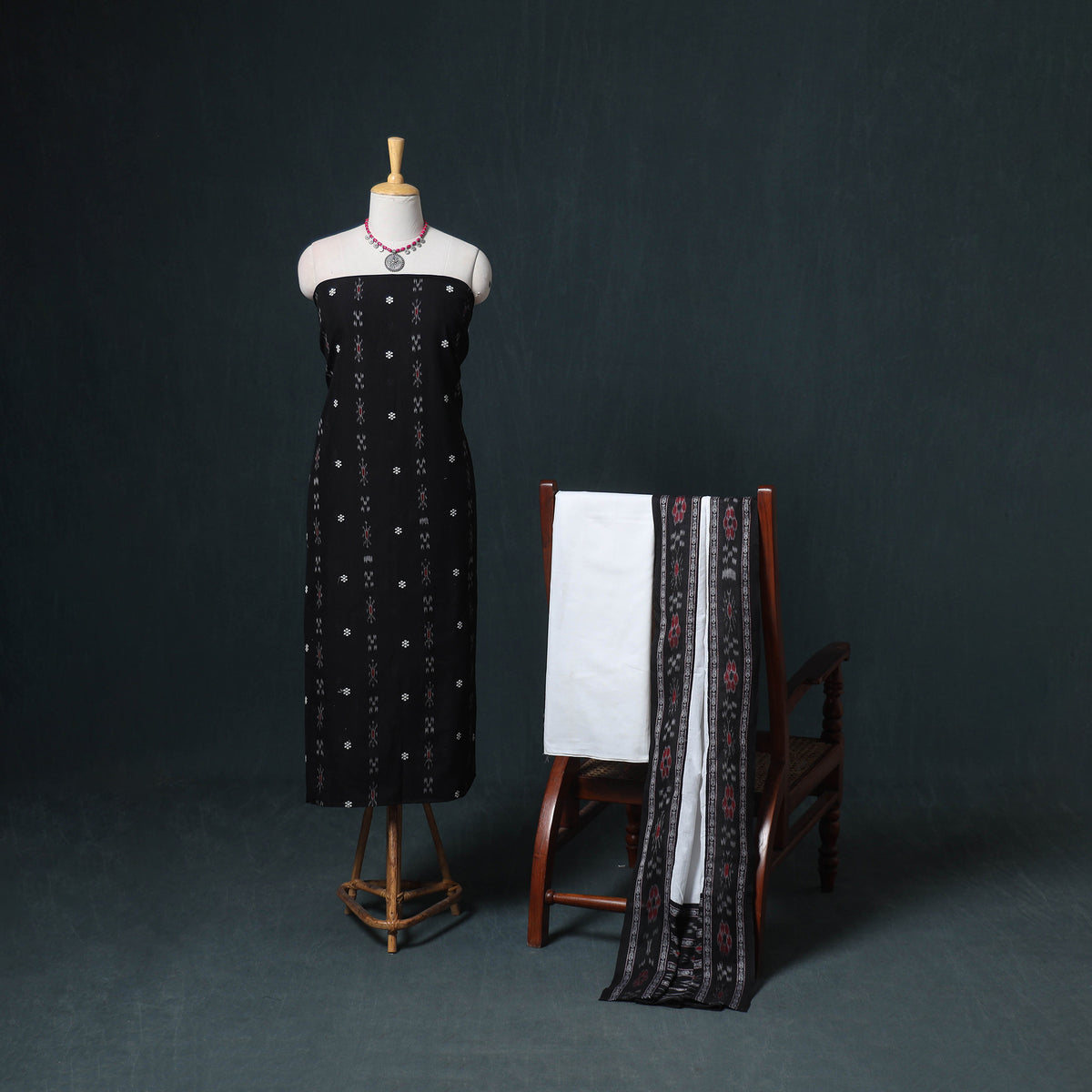 Sambalpuri ikat cotton unstitched dress material: kurta
