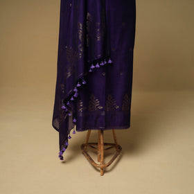 Jacquard Zari Buti Handloom Mercerised Cotton Unstitched Dress Material: Kurta with Dupatta 01