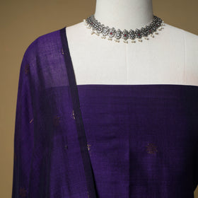 Jacquard Zari Buti Handloom Mercerised Cotton Unstitched Dress Material: Kurta with Dupatta 01