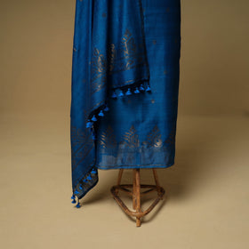 Jacquard Zari Buti Handloom Mercerised Cotton Unstitched Dress Material: Kurta with Dupatta 02