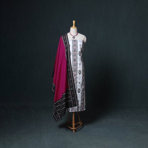 Sambalpuri ikat cotton unstitched dress material: kurta