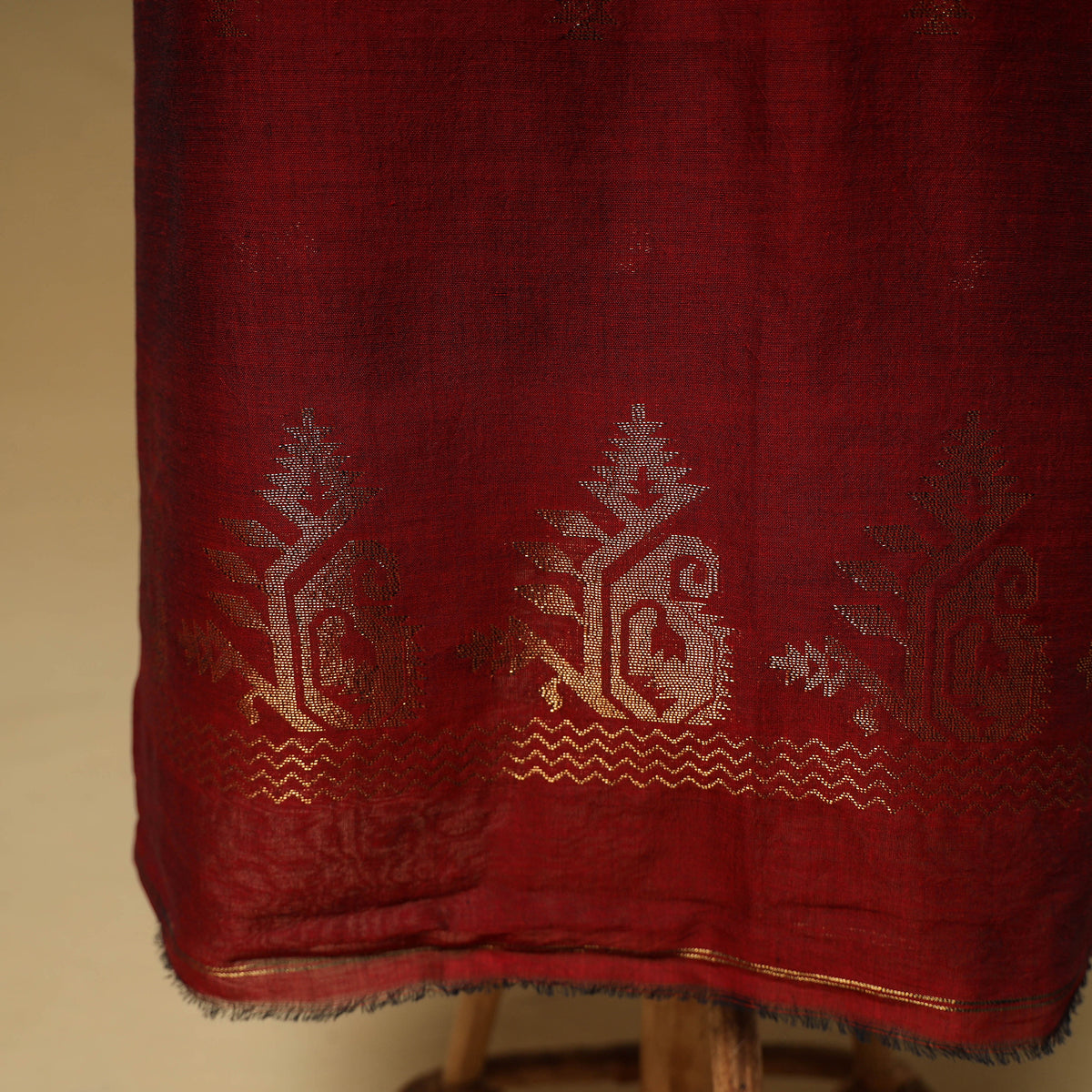 Jacquard Zari Buti Handloom Mercerised Cotton Unstitched Dress Material: Kurta with Dupatta 03