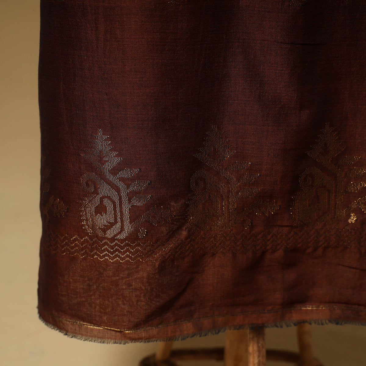 Jacquard Zari Buti Handloom Mercerised Cotton Unstitched Dress Material: Kurta with Dupatta 04