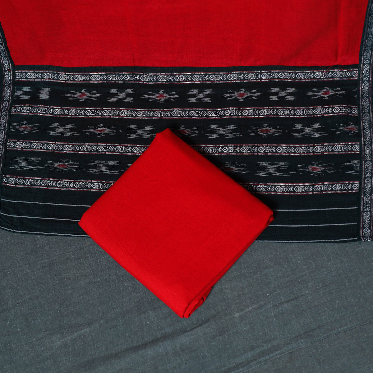 Sambalpuri ikat cotton unstitched dress material: kurta