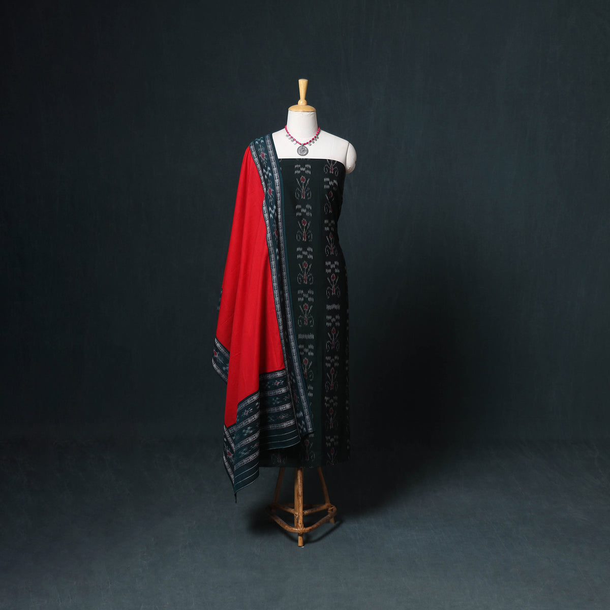 Sambalpuri ikat cotton unstitched dress material: kurta