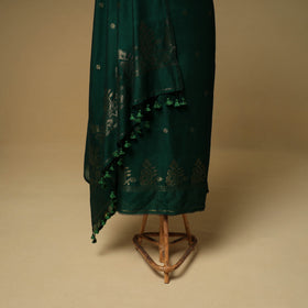 Jacquard Zari Buti Handloom Mercerised Cotton Unstitched Dress Material: Kurta with Dupatta 06