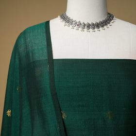 Jacquard Zari Buti Handloom Mercerised Cotton Unstitched Dress Material: Kurta with Dupatta 06