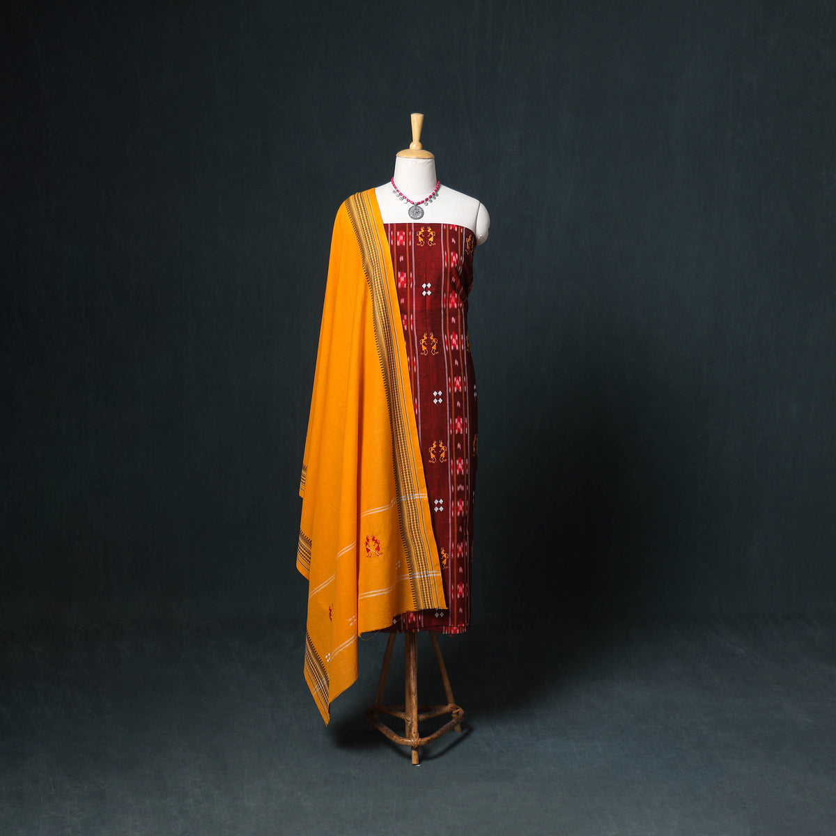 Sambalpuri ikat cotton unstitched dress material: kurta
