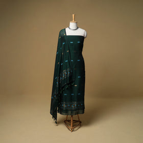 Jacquard Zari Buti Handloom Mercerised Cotton Unstitched Dress Material: Kurta with Dupatta 07
