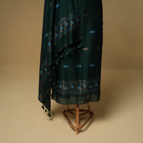 Jacquard Zari Buti Handloom Mercerised Cotton Unstitched Dress Material: Kurta with Dupatta 07
