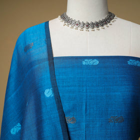 Jacquard Zari Buti Handloom Mercerised Cotton Unstitched Dress Material: Kurta with Dupatta 08