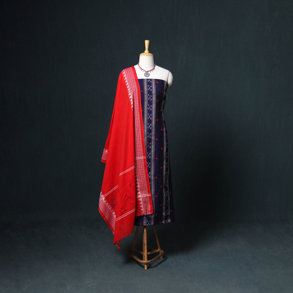 Sambalpuri ikat cotton unstitched dress material: kurta