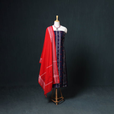 Sambalpuri ikat cotton unstitched dress material: kurta