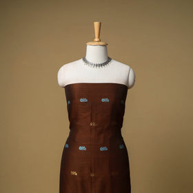 Jacquard Zari Buti Handloom Mercerised Cotton Unstitched Dress Material: Kurta with Dupatta 09