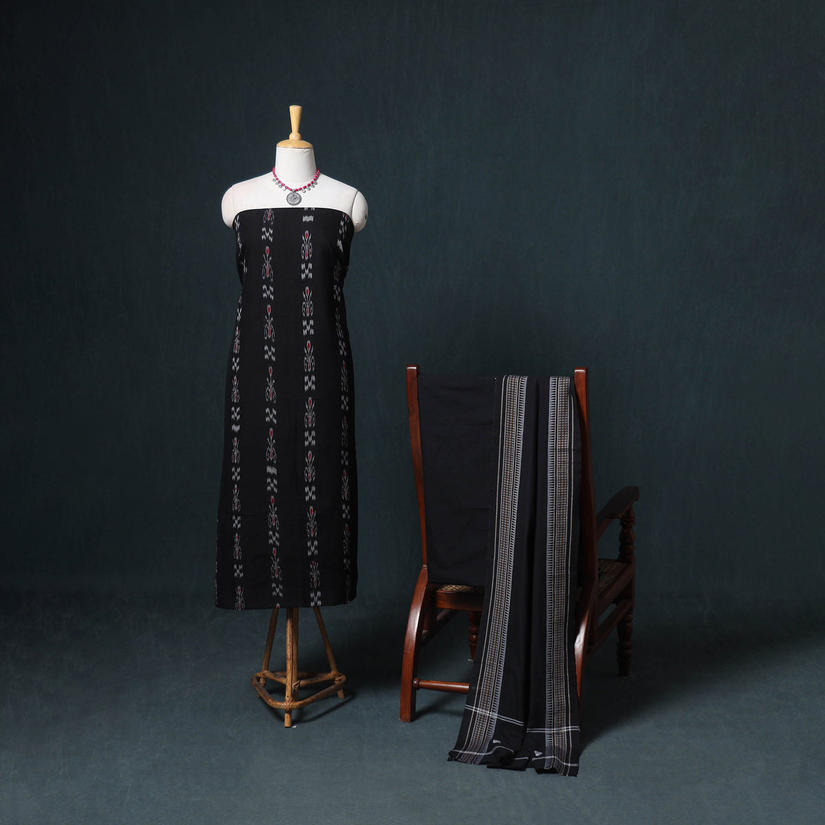 Sambalpuri ikat cotton unstitched dress material: kurta