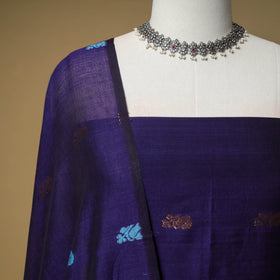 Jacquard Zari Buti Handloom Mercerised Cotton Unstitched Dress Material: Kurta with Dupatta 10