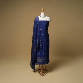 Jacquard Zari Buti Handloom Mercerised Cotton Unstitched Dress Material: Kurta with Dupatta 11