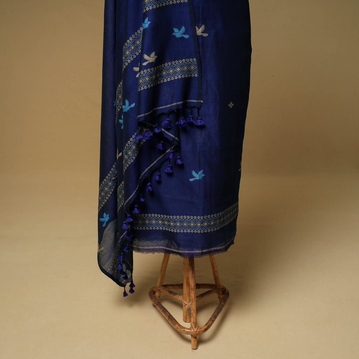Jacquard Handloom Mercerised Cotton Unstitched Dress Material: Kurta with Dupatta 12