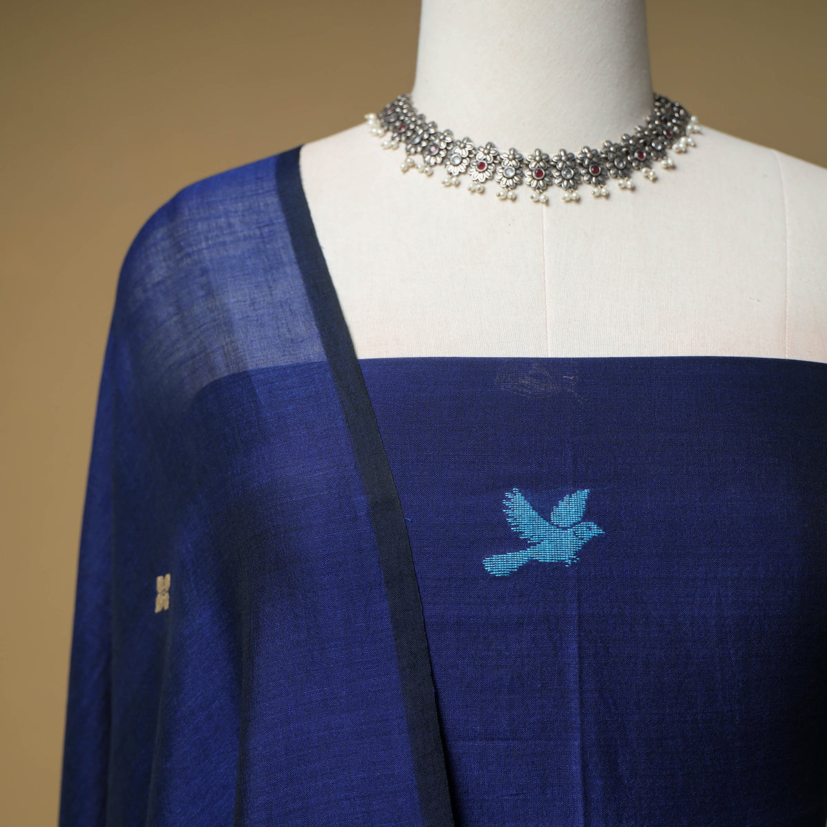 Jacquard Handloom Mercerised Cotton Unstitched Dress Material: Kurta with Dupatta 12