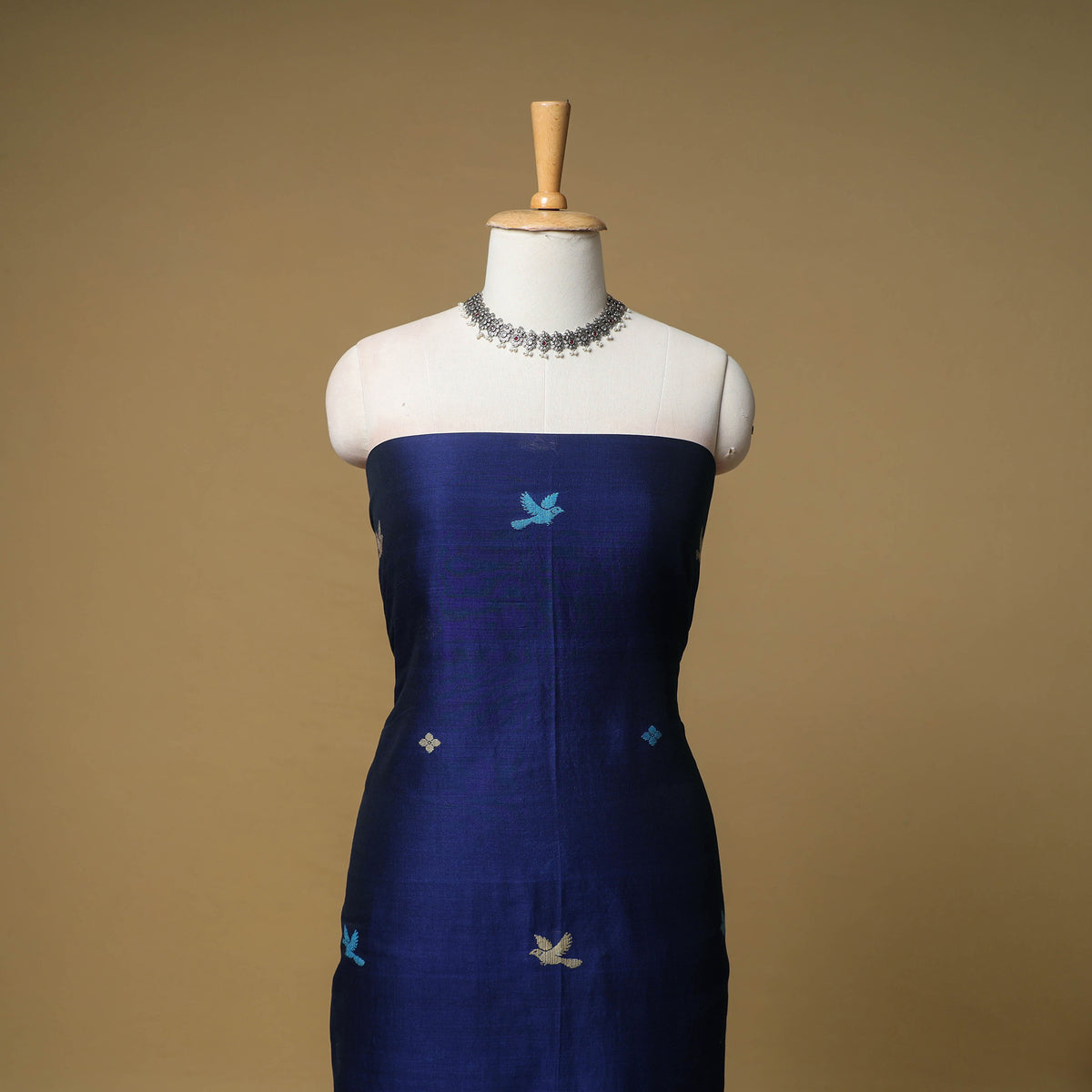 Jacquard Handloom Mercerised Cotton Unstitched Dress Material: Kurta with Dupatta 12