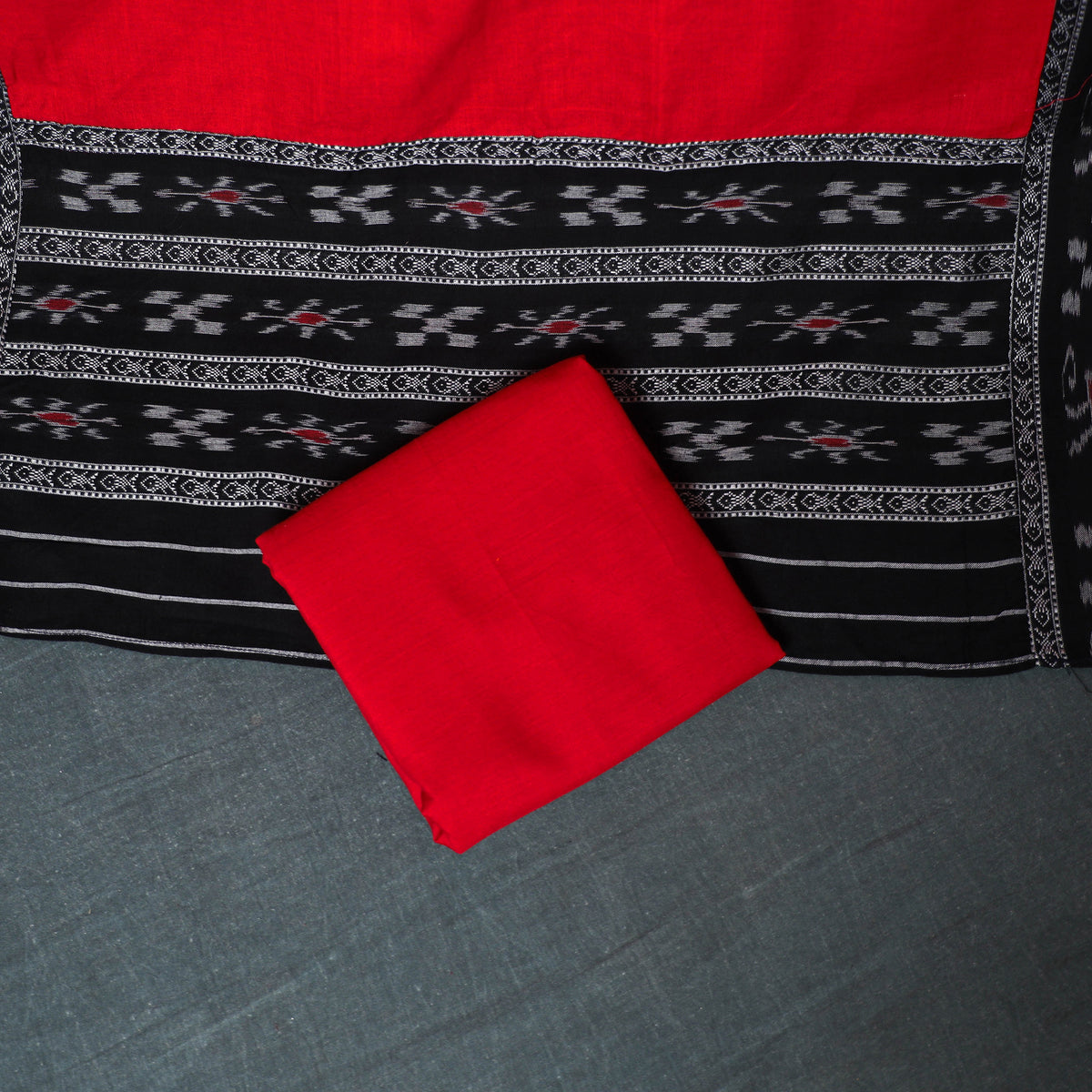 Sambalpuri ikat cotton unstitched dress material: kurta