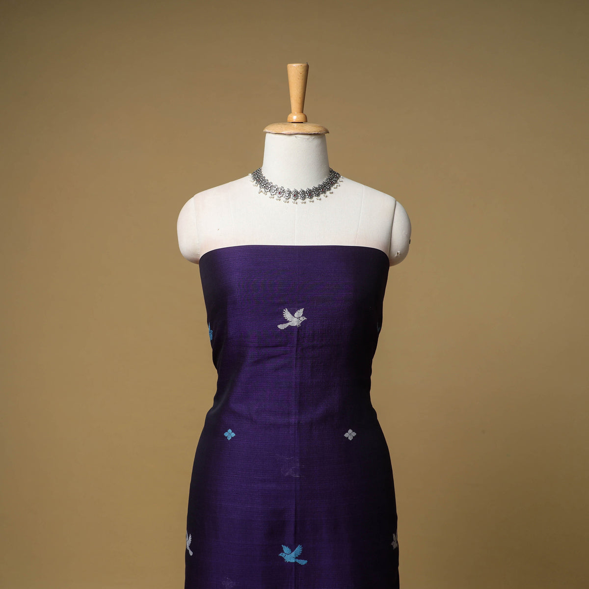 Jacquard Handloom Mercerised Cotton Unstitched Dress Material: Kurta with Dupatta 13