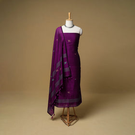 Jacquard Handloom Mercerised Cotton Unstitched Dress Material: Kurta with Dupatta 14