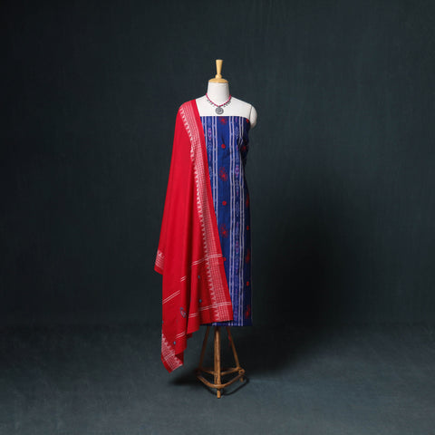 Sambalpuri ikat cotton unstitched dress material: kurta