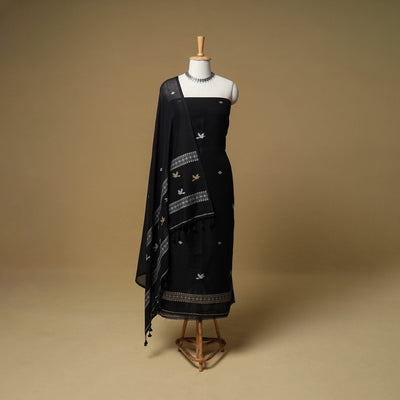 Jacquard Handloom Mercerised Cotton Unstitched Dress Material: Kurta with Dupatta 15
