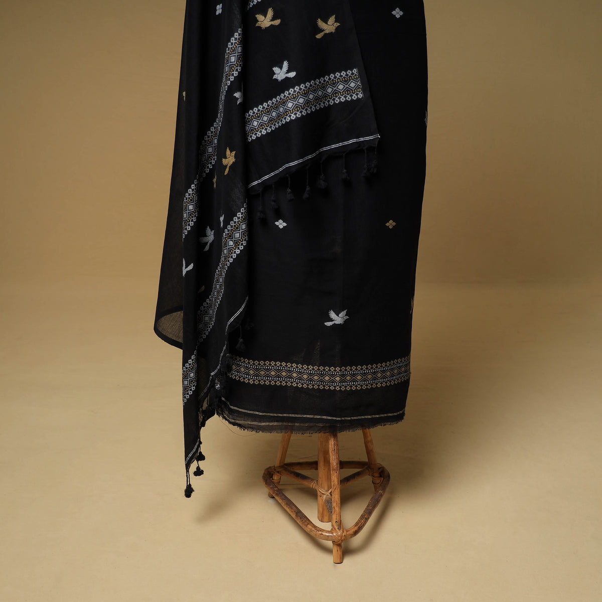 Jacquard Handloom Mercerised Cotton Unstitched Dress Material: Kurta with Dupatta 15