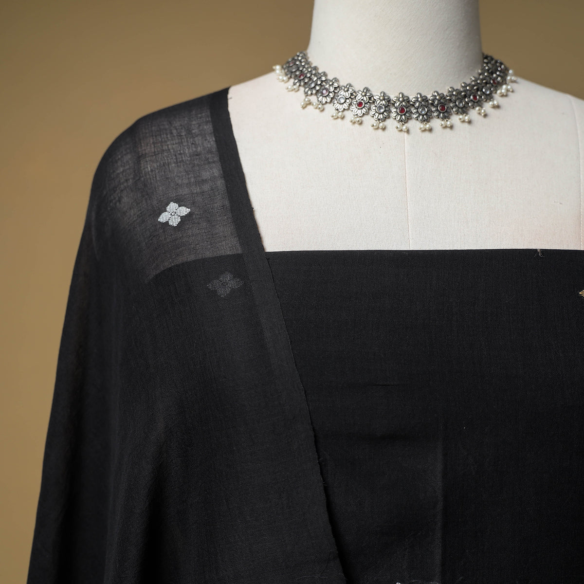 Jacquard Handloom Mercerised Cotton Unstitched Dress Material: Kurta with Dupatta 15