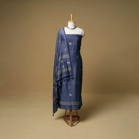 Jacquard Handloom Mercerised Cotton Unstitched Dress Material: Kurta with Dupatta 16