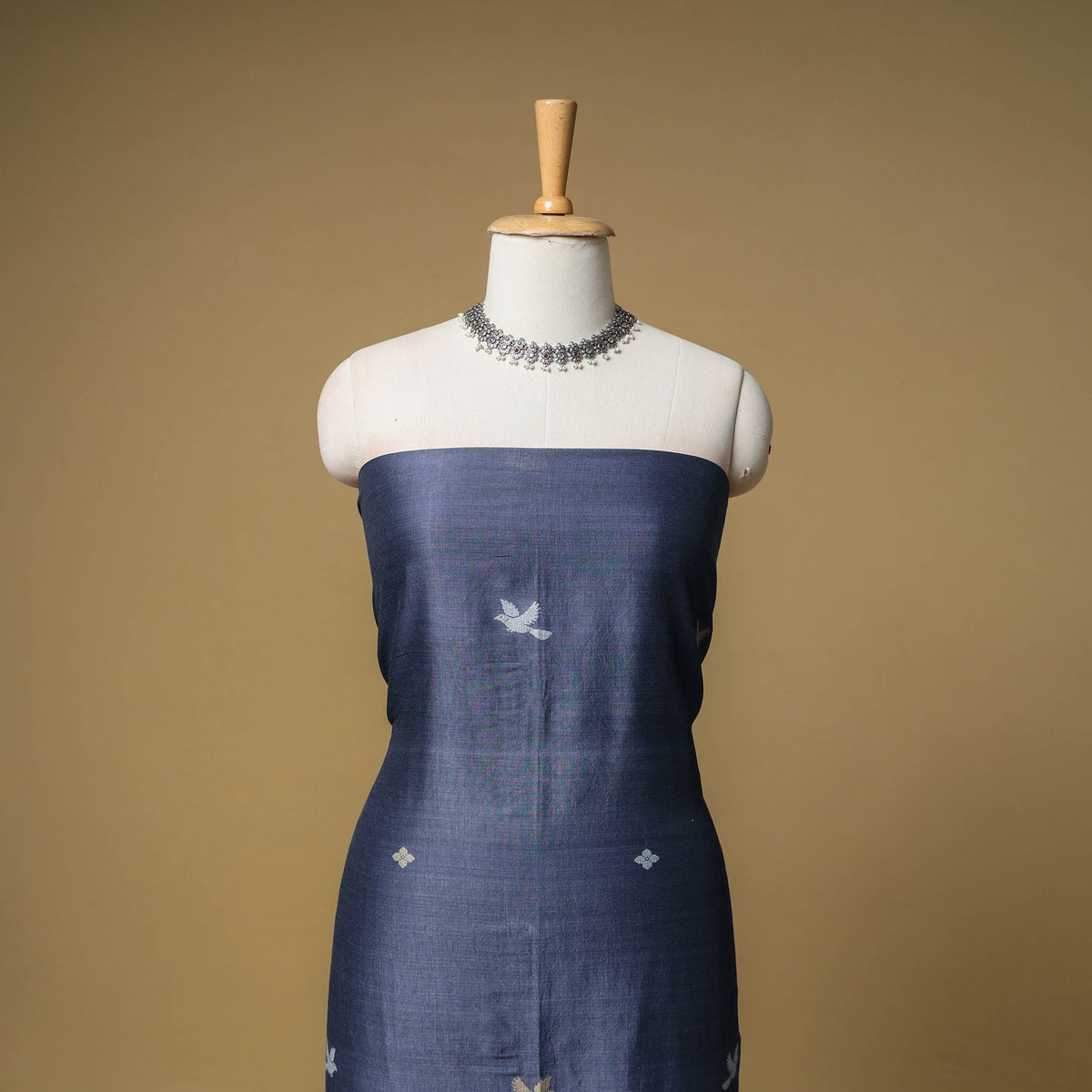 Jacquard Handloom Mercerised Cotton Unstitched Dress Material: Kurta with Dupatta 16
