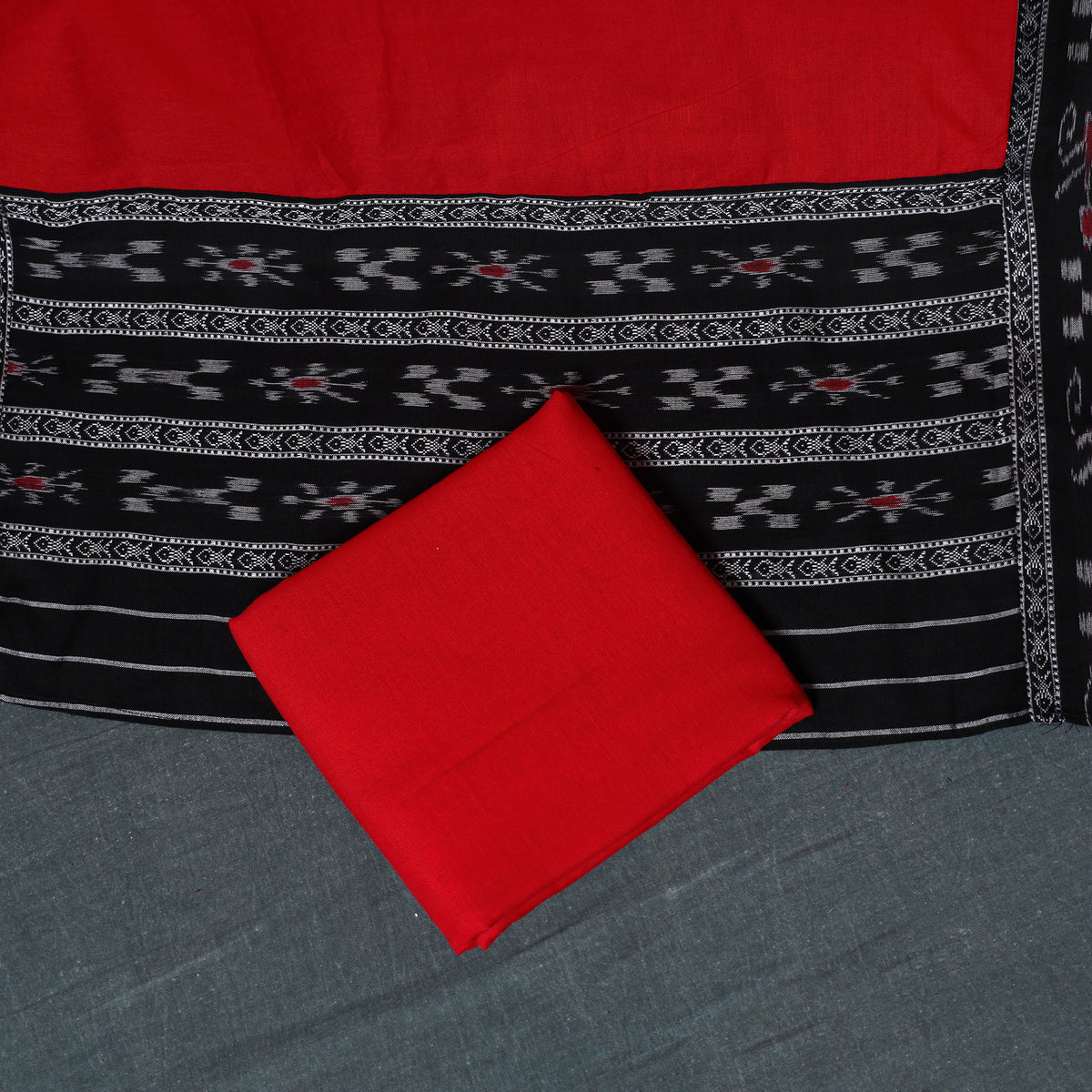 Sambalpuri ikat cotton unstitched dress material: kurta
