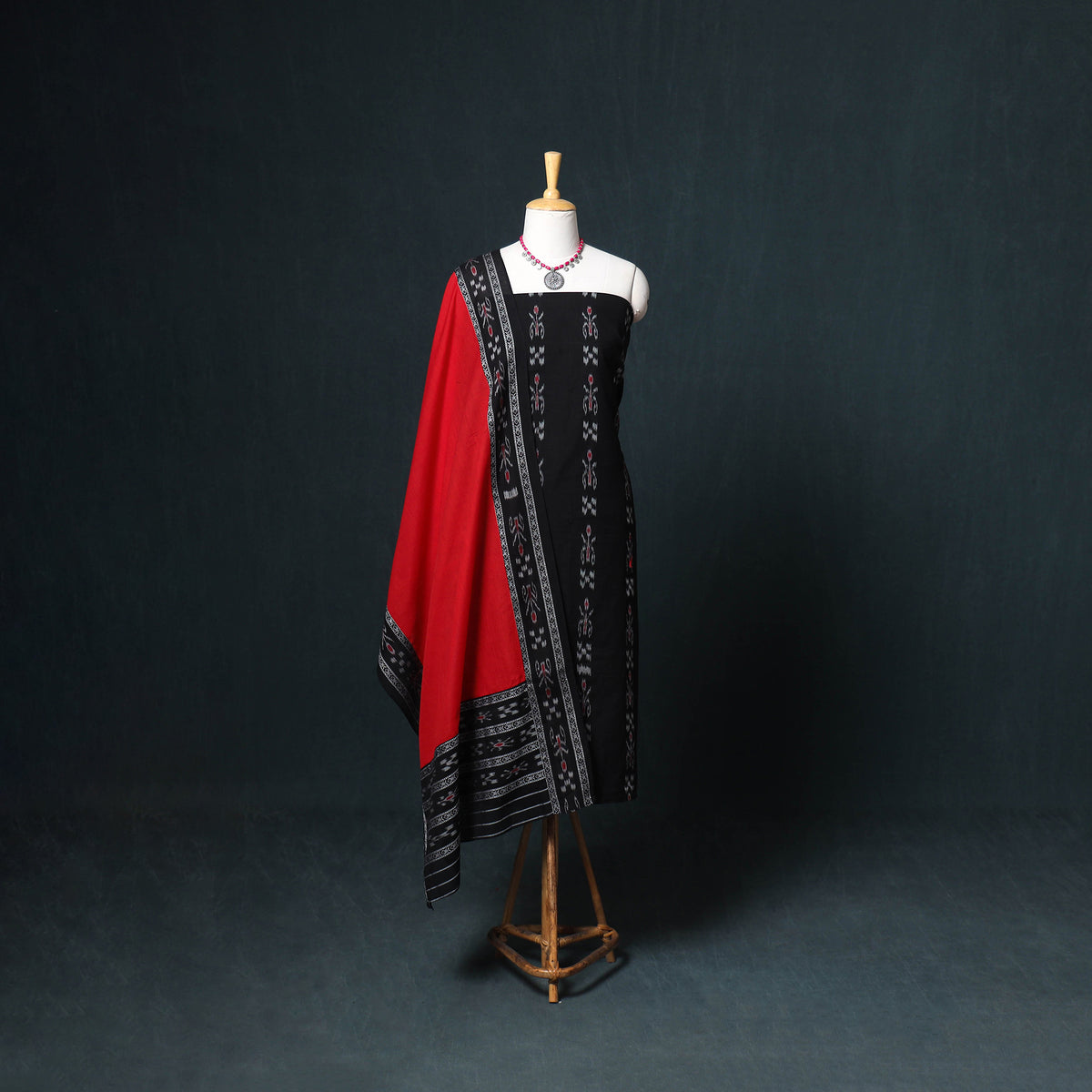 Sambalpuri ikat cotton unstitched dress material: kurta