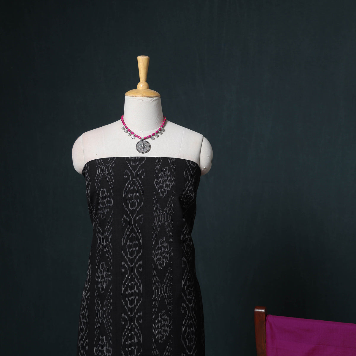 Sambalpuri Ikat Cotton Unstitched Dress Material: Kurta, Bottom with Dupatta 19