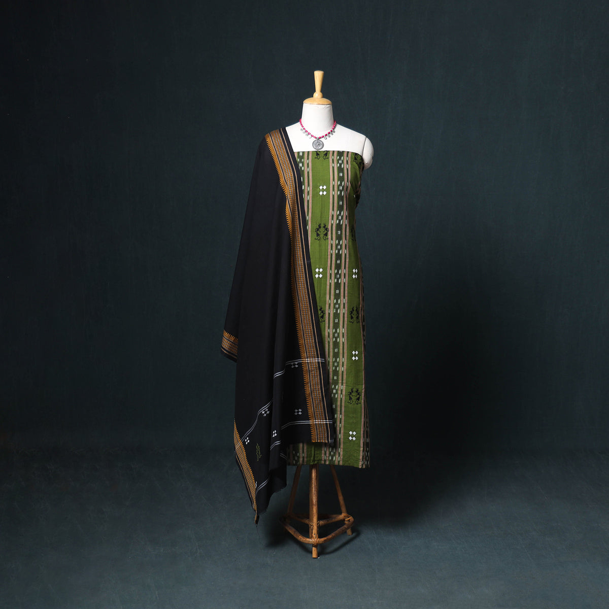 Sambalpuri ikat cotton unstitched dress material: kurta