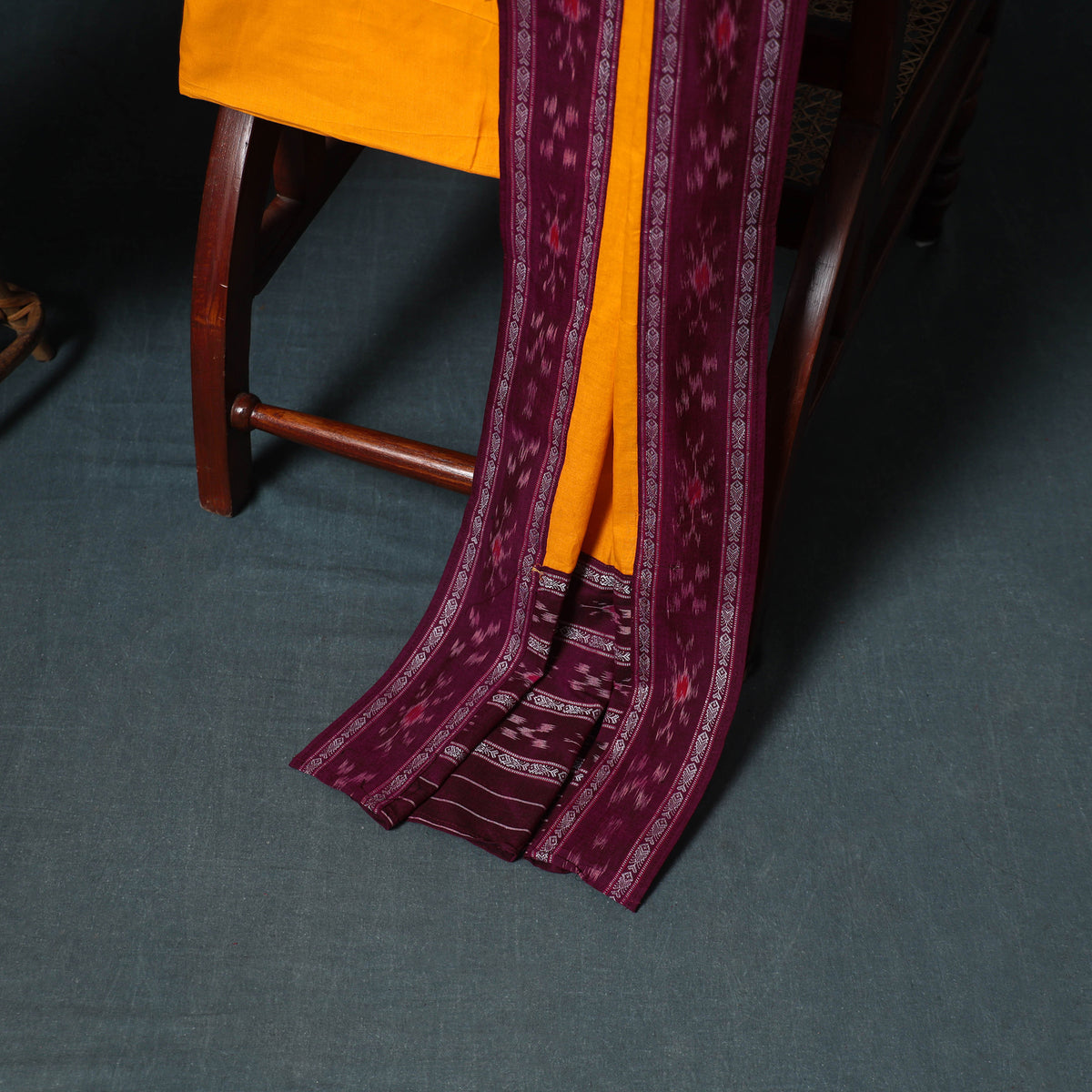Sambalpuri Ikat Cotton Unstitched Dress Material: Kurta, Bottom with Dupatta 21