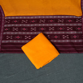 Sambalpuri Ikat Cotton Unstitched Dress Material: Kurta, Bottom with Dupatta 21