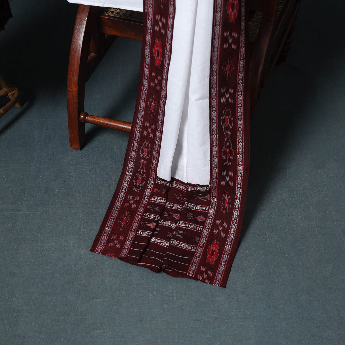 Sambalpuri Ikat Cotton Unstitched Dress Material: Kurta, Bottom with Dupatta 22