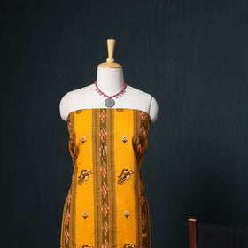 Sambalpuri Ikat Cotton Unstitched Dress Material: Kurta, Bottom with Dupatta 23
