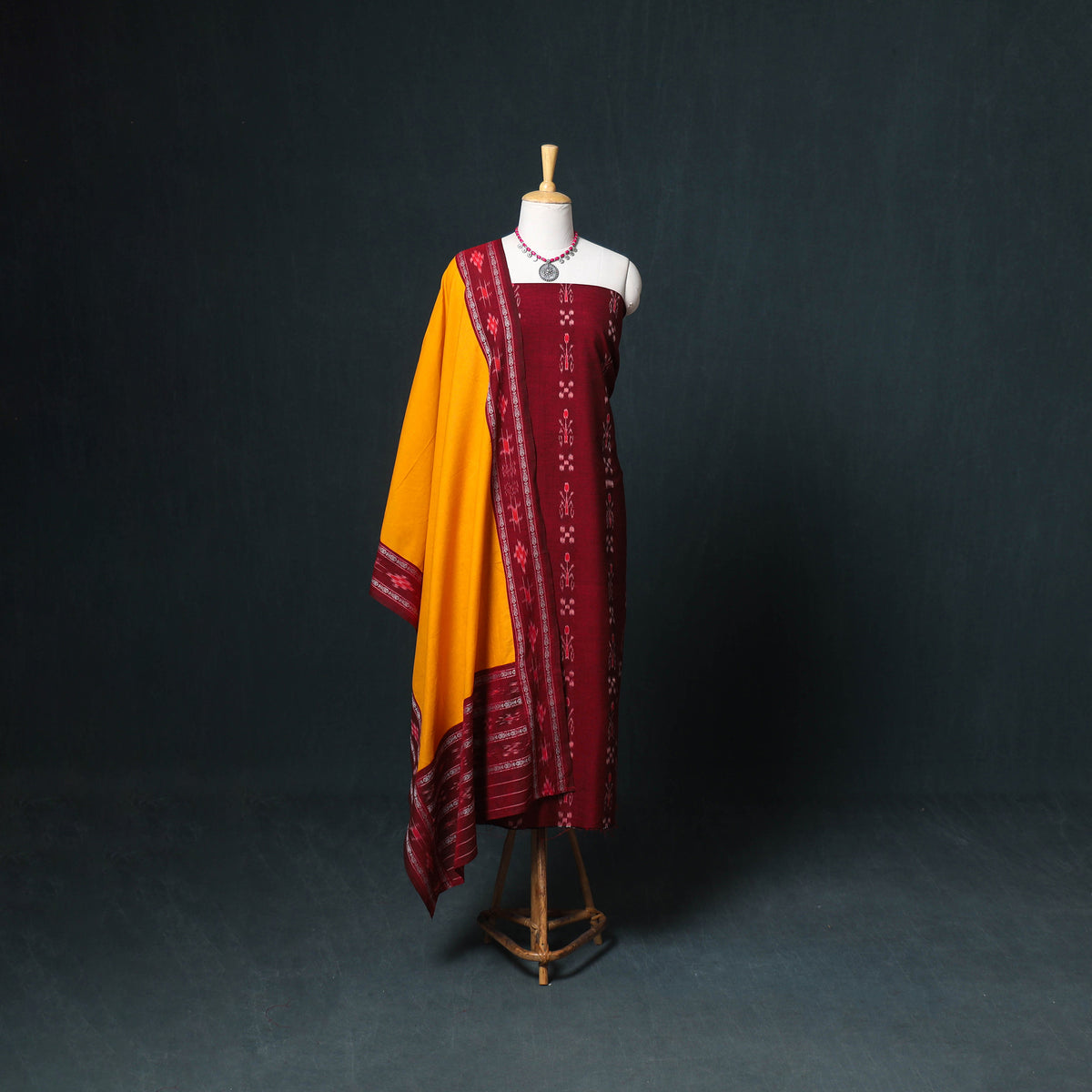 Sambalpuri ikat cotton unstitched dress material: kurta