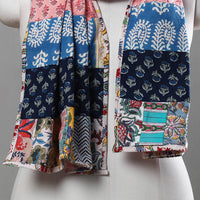 Multicolor - Patchwork Block Printed Cotton Sanganeri Stole 02