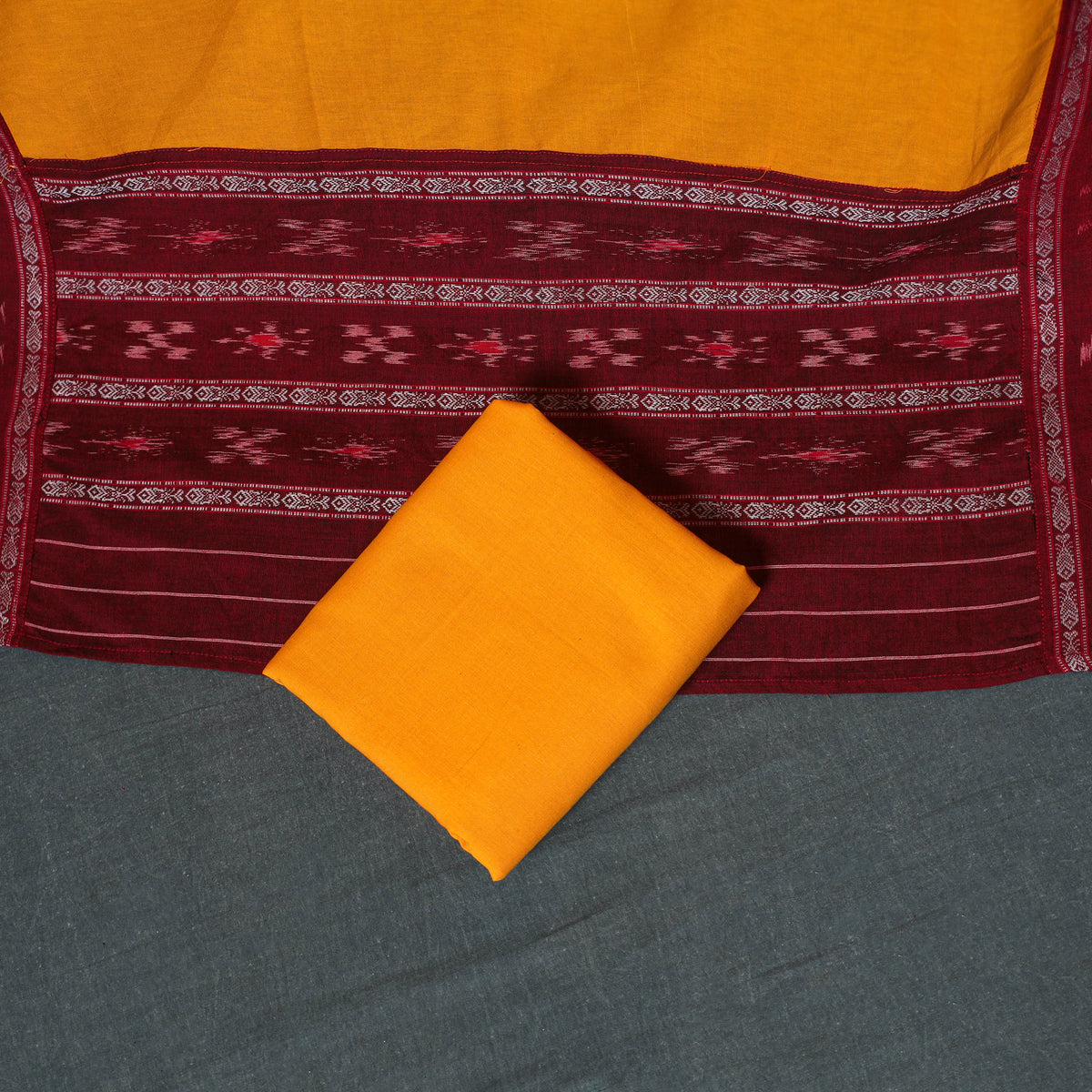 Sambalpuri ikat cotton unstitched dress material: kurta