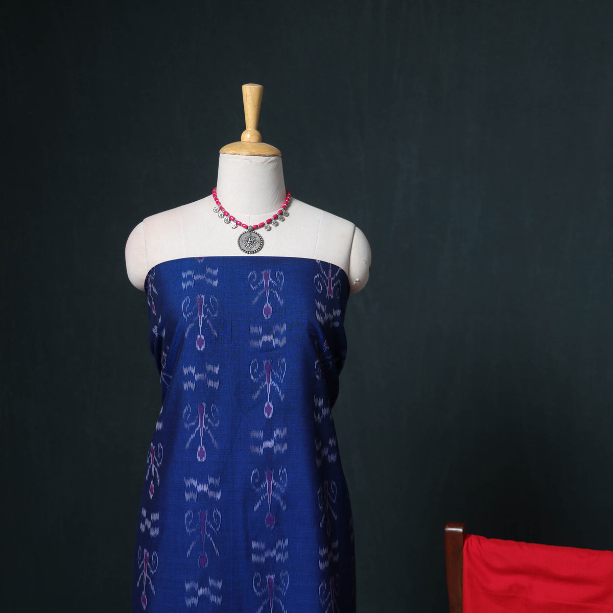 Sambalpuri Ikat Cotton Unstitched Dress Material: Kurta, Bottom with Dupatta 25