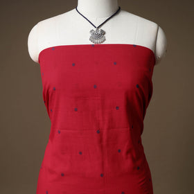 Jacquard Cotton Unstitched Dress Material: Kurta & Dupatta with Jewellery 14