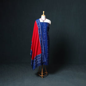 Sambalpuri Ikat Cotton Unstitched Dress Material: Kurta, Bottom with Dupatta 25