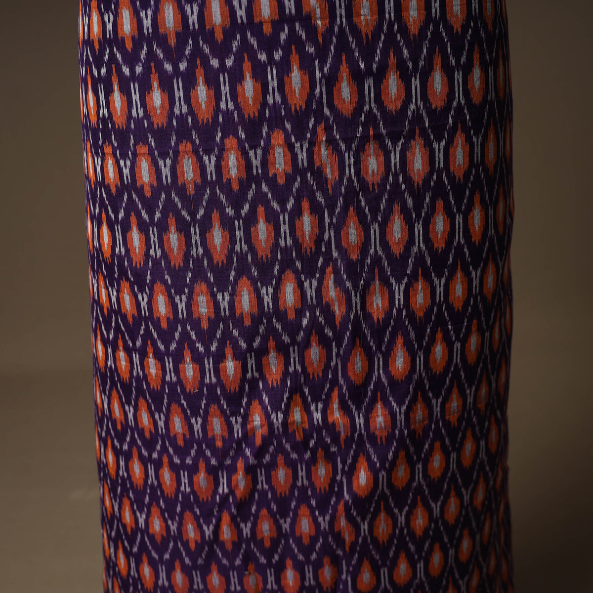 Pochampally Ikat Cotton Unstitched Dress Material: Kurta & Dupatta with Jewellery 01