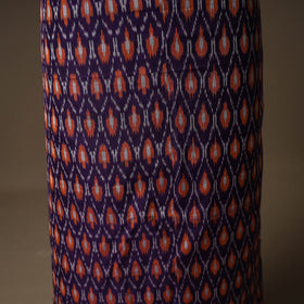 Pochampally Ikat Cotton Unstitched Dress Material: Kurta & Dupatta with Jewellery 01